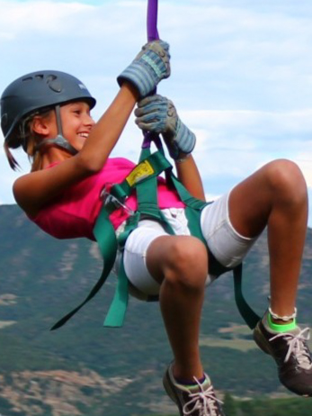 girl ziplining in durango colorado